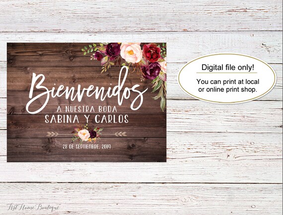 Bienvenidos wedding welcome sign template Mexico agave -  Portugal