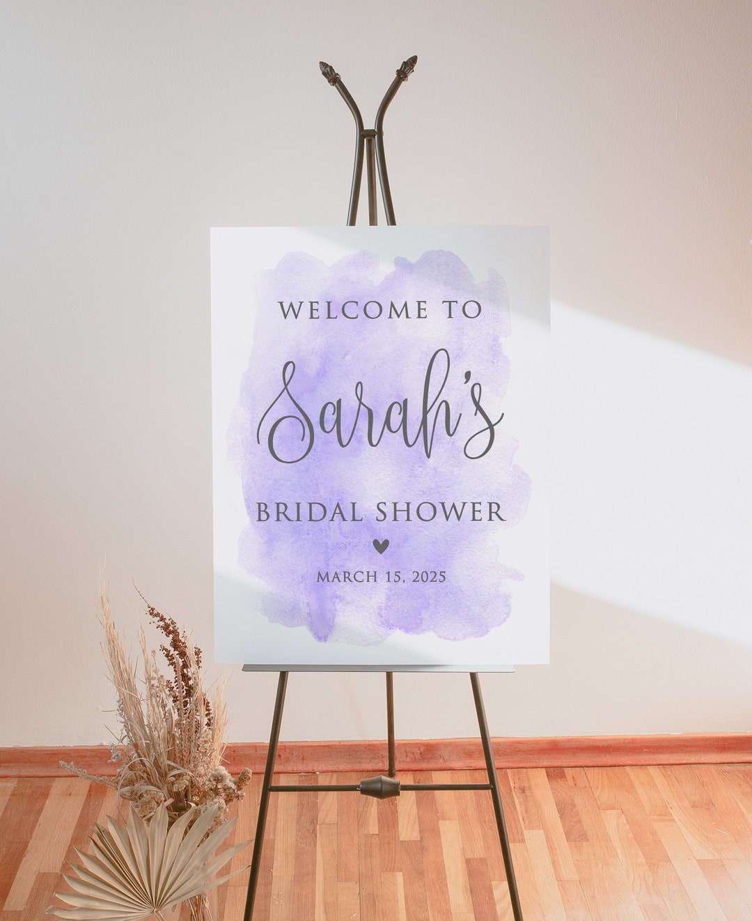 Purpe Silver Bridal Shower Welcome Sign, Purple Bridal Shower Sign ...