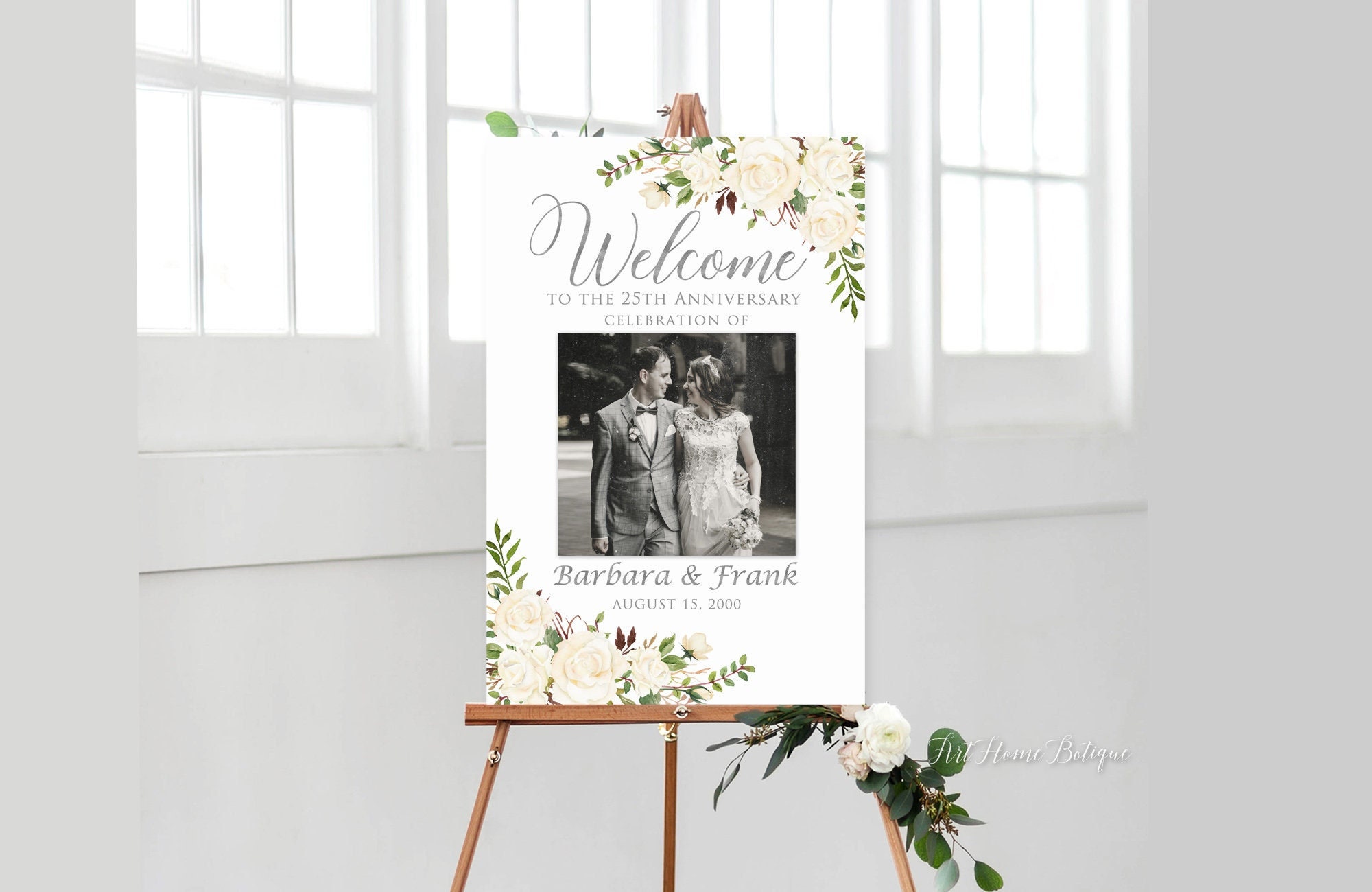 Printed or Digital 25th Anniversary Welcome Sign With Photo, W951