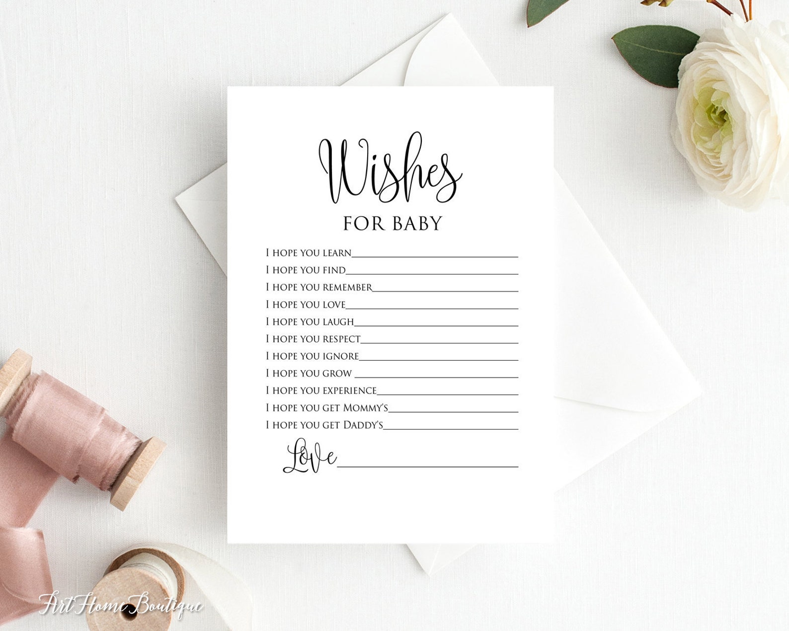 Baby Shower Wishes Cards Wishes for Baby Cards Digital File | Etsy