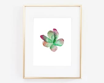 Succulent Art Print, Floral Wall Art, Watercolor Cactus Print, Tropical Wall Print, Cactus Art Print, INSTANT DOWNLOAD, Digital File