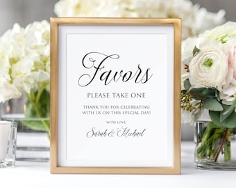 Favors Sign, Wedding Favor Sign, Please Take One Sign, Calligraphy Wedding Sign, Printable Wedding Sign, Favors Sign, W246