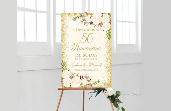 Bodas de Oro 50 Aniversario Con Placa Grabada — Sweet Center