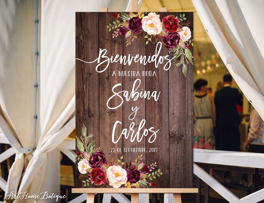 Bienvenidos wedding welcome sign template Mexico agave -  Portugal