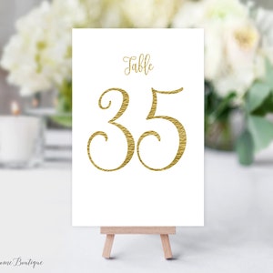 Gold Table Numbers, Wedding Table Numbers, Birthday Table Numbers, Printable , BS891, W891, BS826, W826