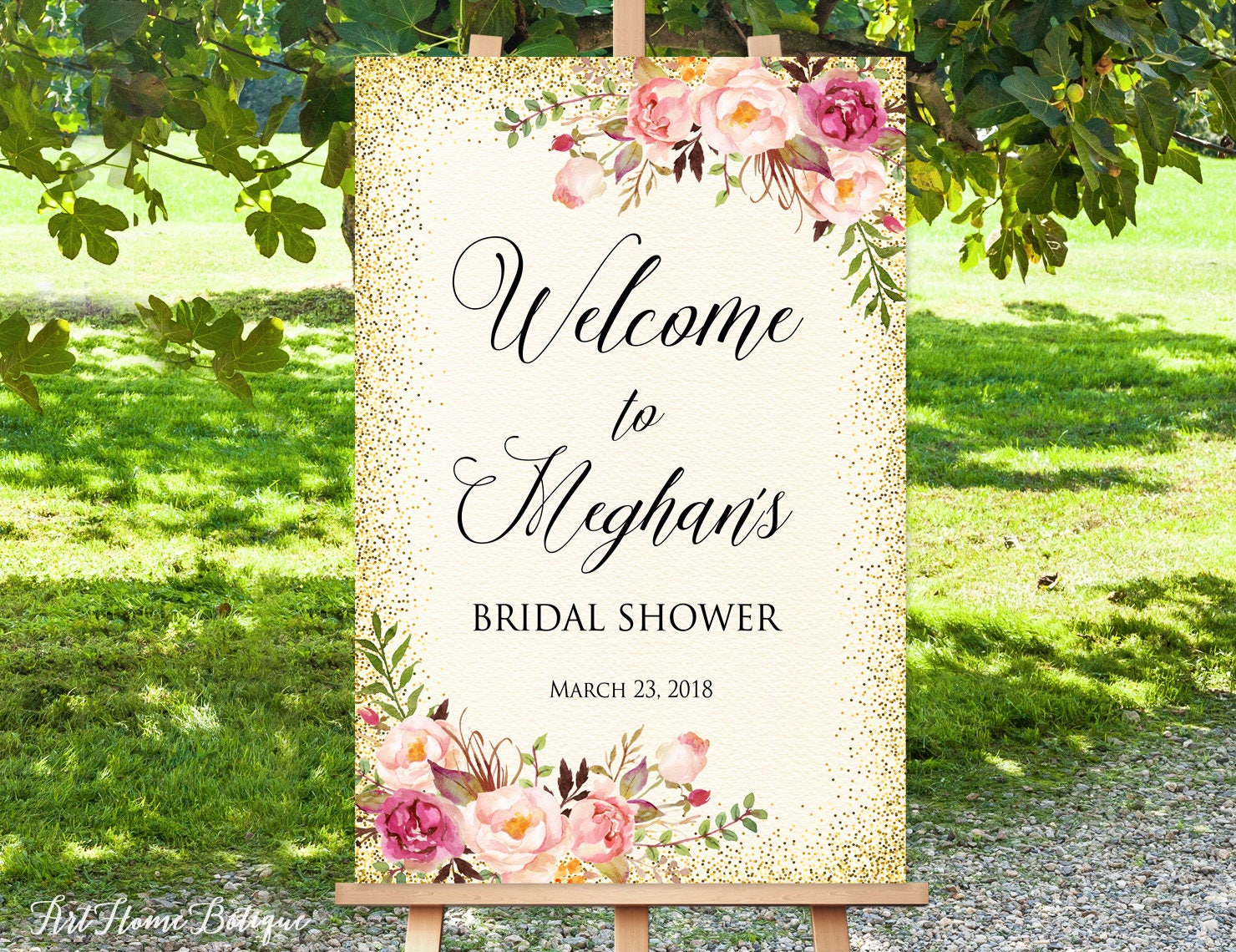 bridal-shower-welcome-sign-template-greenery-wedding-welcome-etsy