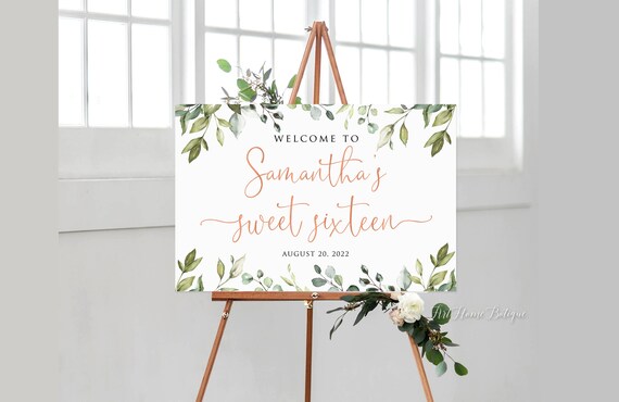 Start Journey Blush Sweet Sixteen Welcome Sign, Blush Welcome Sign, Pink Birthday Sign, Welcome To Sweet 16, Personalized Sweet Sixteen
