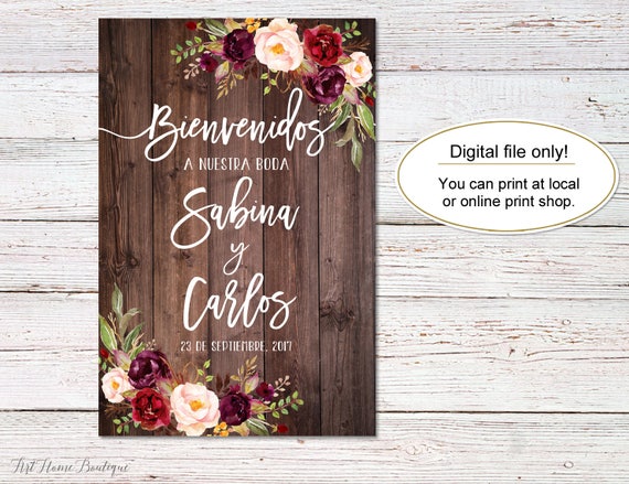 Bienvenidos wedding welcome sign template Mexico agave -  Portugal