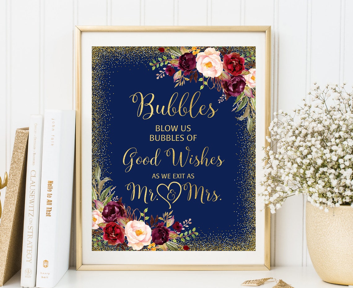 Bubbles Wedding Sign Blow Us Bubbles of Good Wishes Wedding Etsy
