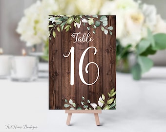 Rustic Greenery Wedding Table Numbers, Botanical Table Numbers, Greenery Table Numbers, Birthday Table Numbers, W1250