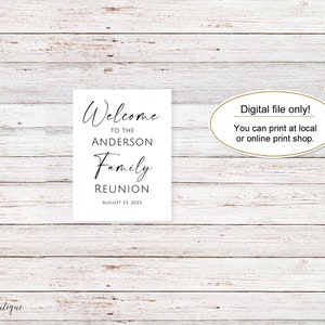 Family Reunion Welcome Sign, Modern Welcome Sign, Reunion Welcome ...