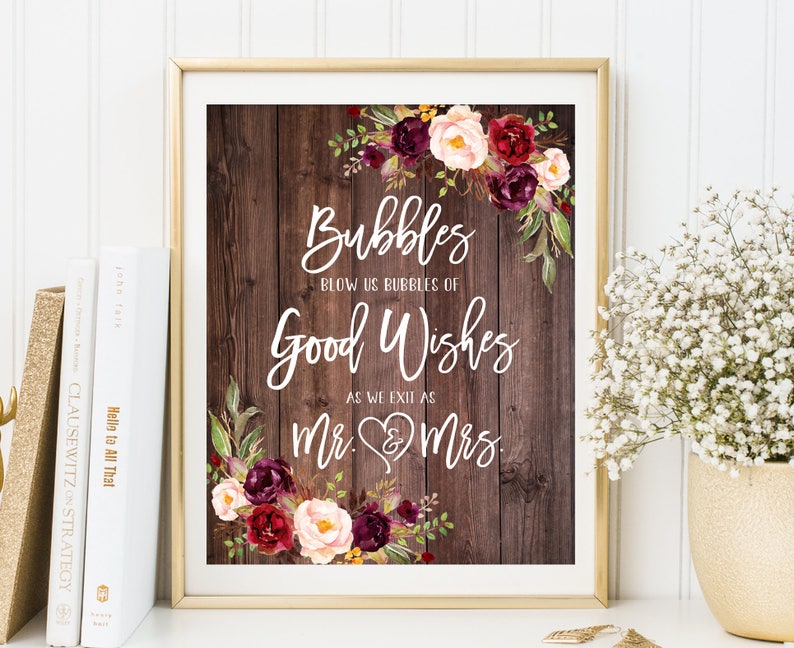 Bubbles Wedding Sign Blow Us Bubbles of Good Wishes Wedding Etsy