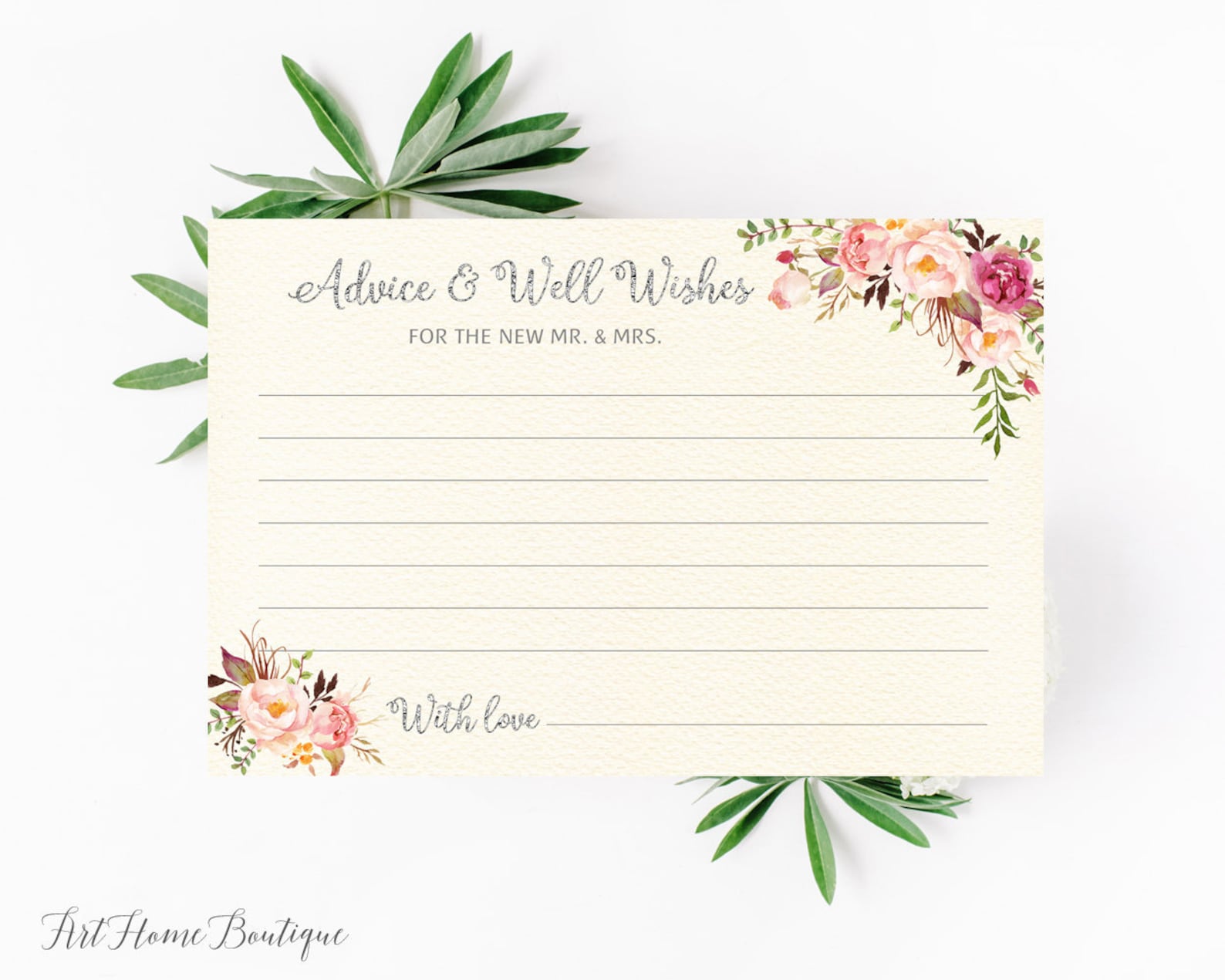 Advice and Well Wishes Card Advice Card Printable Ivory Well | Etsy