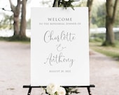 Modern Rehearsal Dinner Welcome Sign, Script Welcome Sign, Rehearsal Decorations, Digital file, W1125-1