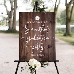 Rustic Graduation Party Welcome Sign, Country Graduation Welcome Sign, Grad Party Sign, Graduation Decorations, Digital file, W1467-2