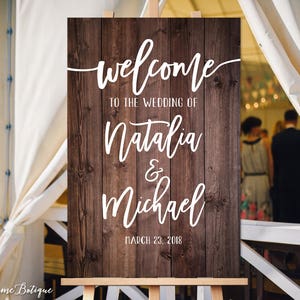 Welcome Wedding Sign, Rustic Welcome Wedding Sign, Welcome To Our Wedding Sign,  Wedding Welcome Sign, Printable Sign, Digital File W129