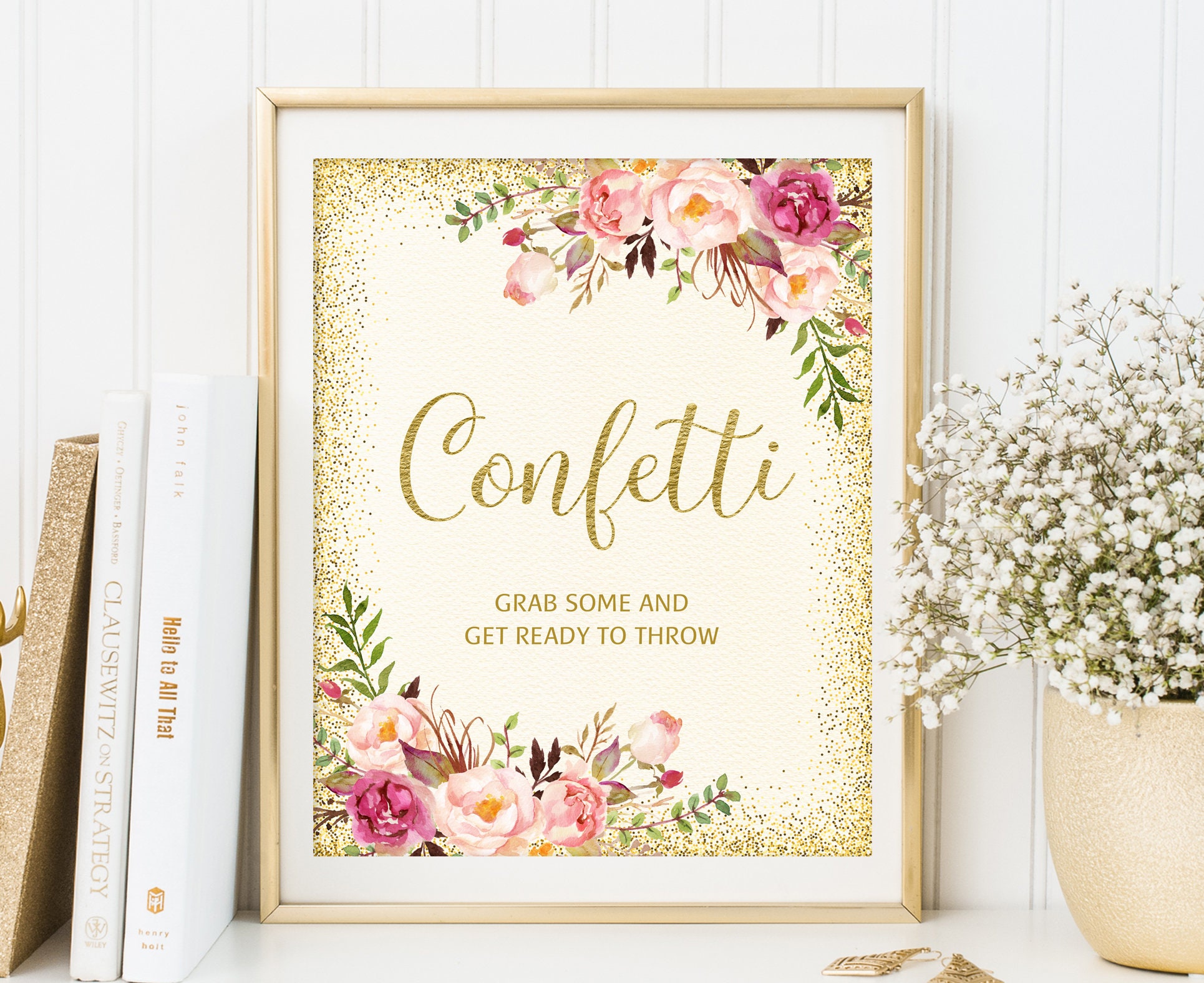 Confetti Sign Confetti Send Off Sign Wedding Sign Ivory Etsy