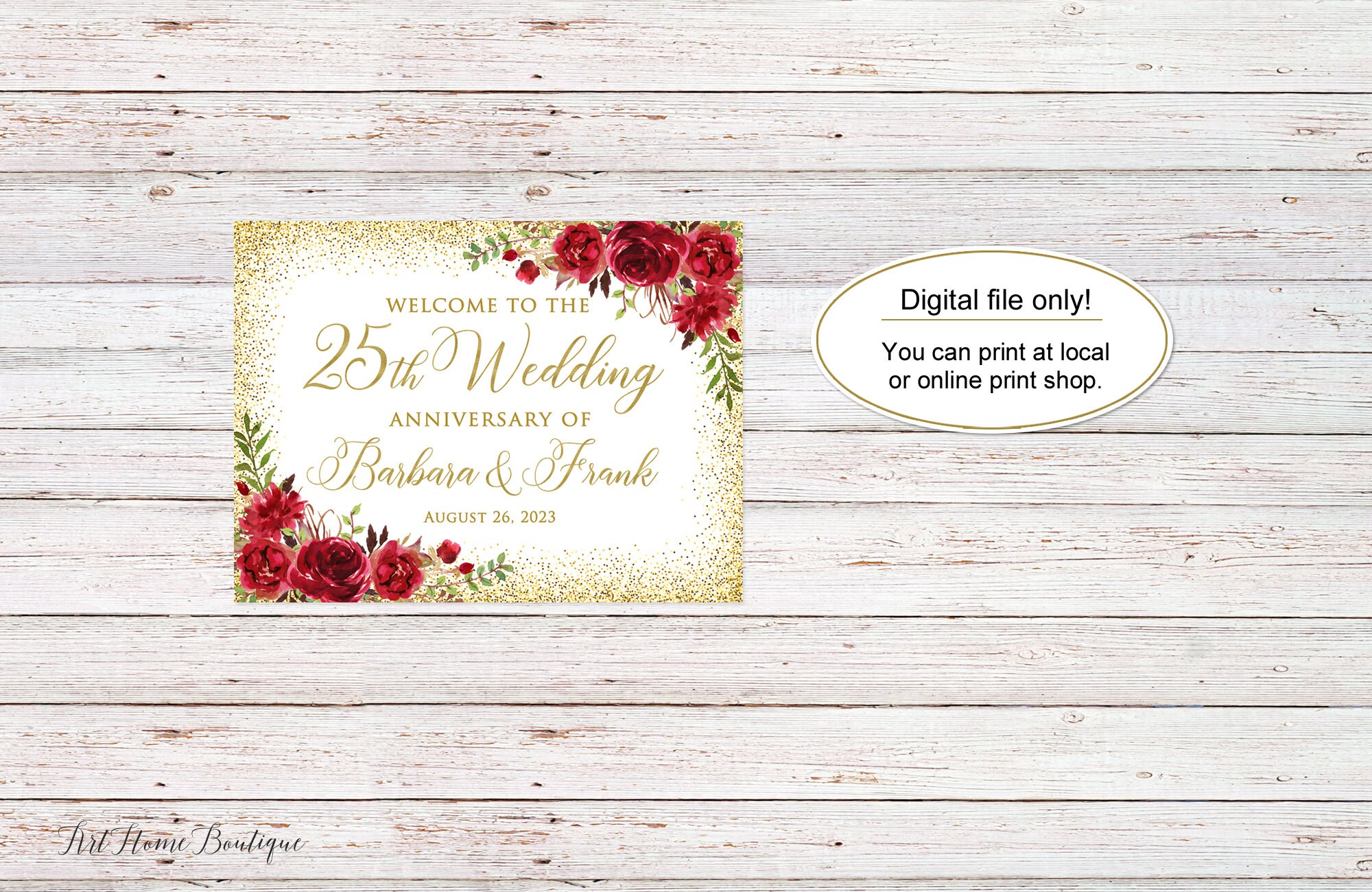 アート・デザイン・音楽 XLARGE 25TH ANNIVERSARY (with sign) 25th Anniversary Welcome Sign, 25th Anniversary Decoration