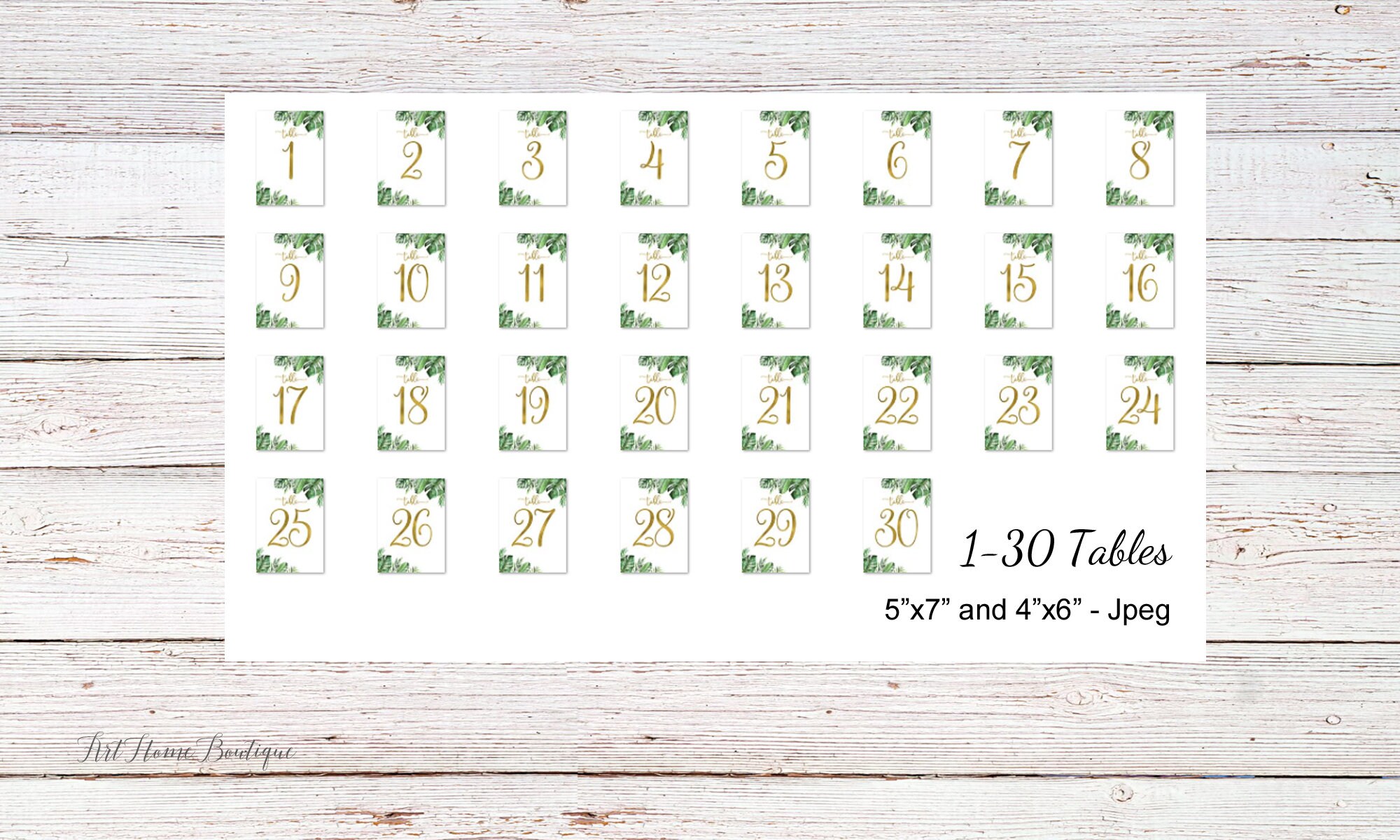 Monstera Table Numbers Tropical Table Numbers, Monstera Wedding Table Numbers, Palm Table ...
