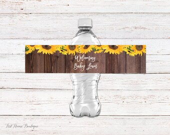 Printed OR Printable Sunflower Water Bottle Labels Sunflower - Etsy