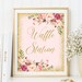 Waffle Station Sign, Buffet Sign, Floral Printable Sign, Blush Pink and ...