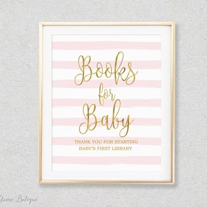 Signe de livres rayés pour bébé, apportez un livre au lieu d'une carte, signe de demande de livre, téléchargement immédiat, BS092