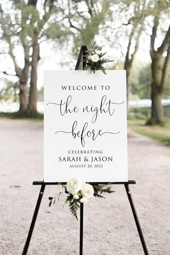 Welcome to the Night Before Sign, Rehearsal Dinner Welcome Sign