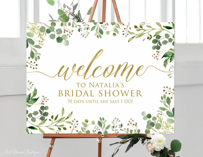 Greenery Bridal Shower Sign Eucalyptus Bridal Shower Etsy