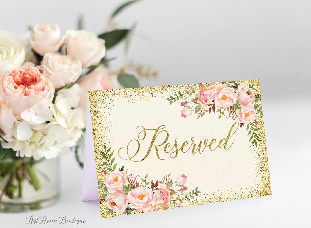 Reserved Sign, Wedding Reserved Sign, Reserved Seating Sign, Ivory Gold ...