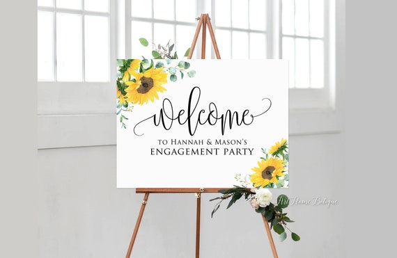 Sunflower Engagement Party Sign Engagement Welcome Sign Welcome to Our Engagement Sign Sunflower Welcome Sign Digital File W1032 Etsy Canada