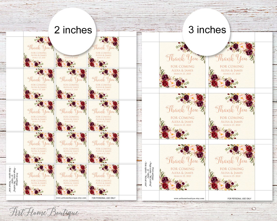 Wedding Favor Tags Thank You Tags Ivory Favor Tags Rose - Etsy