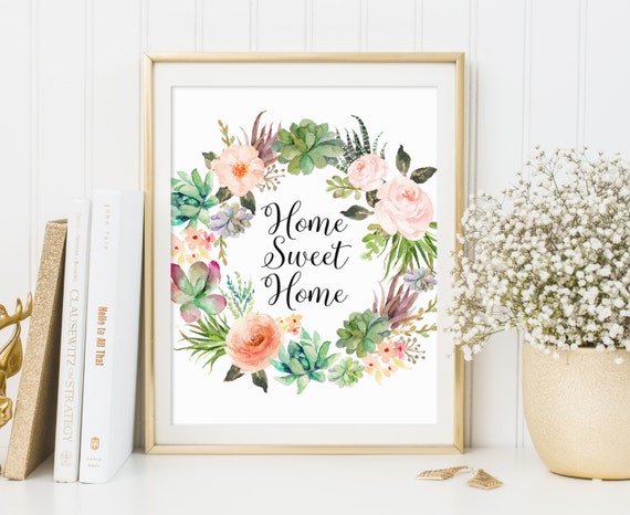 Digital Prints Art & Collectibles Home Sweet Home Quote Printable wall ...