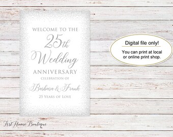 25th Anniversary Neon Text Vector Design Stock Vector