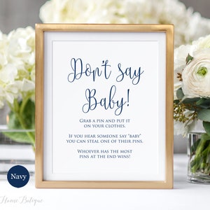 Non dire gioco per bambini, giochi Navy Baby Shower, download istantaneo, file digitale, BS893