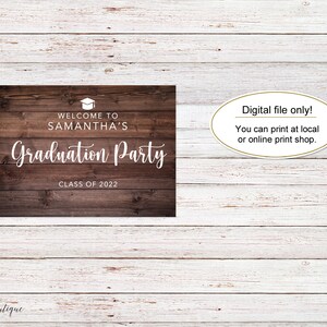 Rustic Graduation Party Welcome Sign, Graduation Welcome Sign, Grad ...