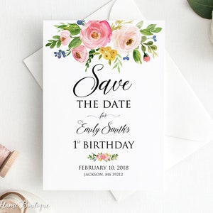 1st Birthday Save the Date, Save the Date, BS007