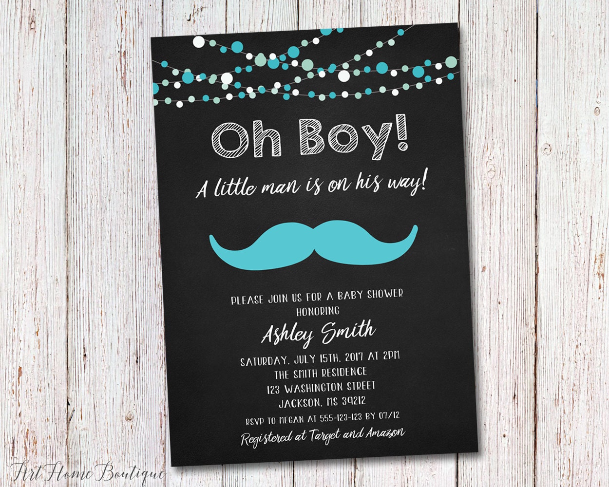 Little Man Baby Shower invitation, Mustache Baby Shower Invitation, Baby  Shower Printable, #BS17, image size:1250x1000