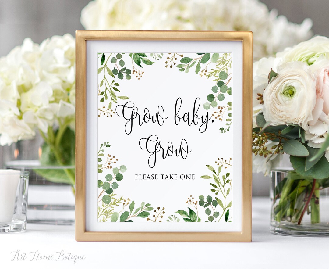 Grow. Sign Color Grow Baby Grow Sign, Greenery Printable (digital Download) BS34 - Etsy