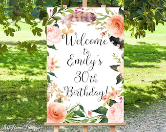 Birthday Welcome Sign, Any Event Welcome Sign, Welcome to Birthday Sign, Large Welcome Sign, Large Birthday Welcome Sign, Printable, BW-54