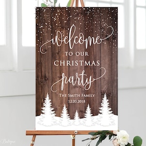 Christmas Welcome Sign, Christmas Party Welcome Sign, Holiday Party Welcome Sign, Winter Welcome Sign, Rustic Wonderland Welcome Sign, H572