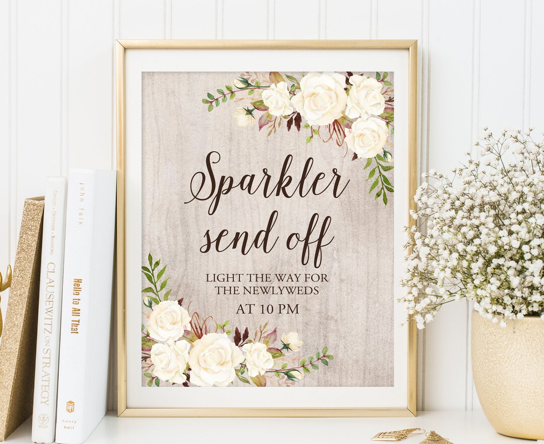 Sparkler Send off Sign, Rustic Sparkler Send off Wedding Sign, Sparkler ...