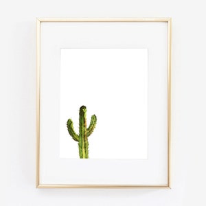 Kaktus Minimalistischer Druck, Kaktus Wandkunst, Aquarell Kaktus Druck, Sukkulente Kunstdruck, Tropischer Wanddruck, SOFORTIGER DOWNLOAD, Digitale Datei