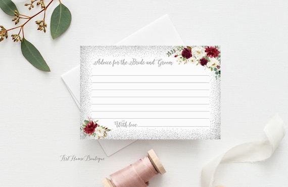 Advice for the Bride and Groom Advice Card Printable - Etsy