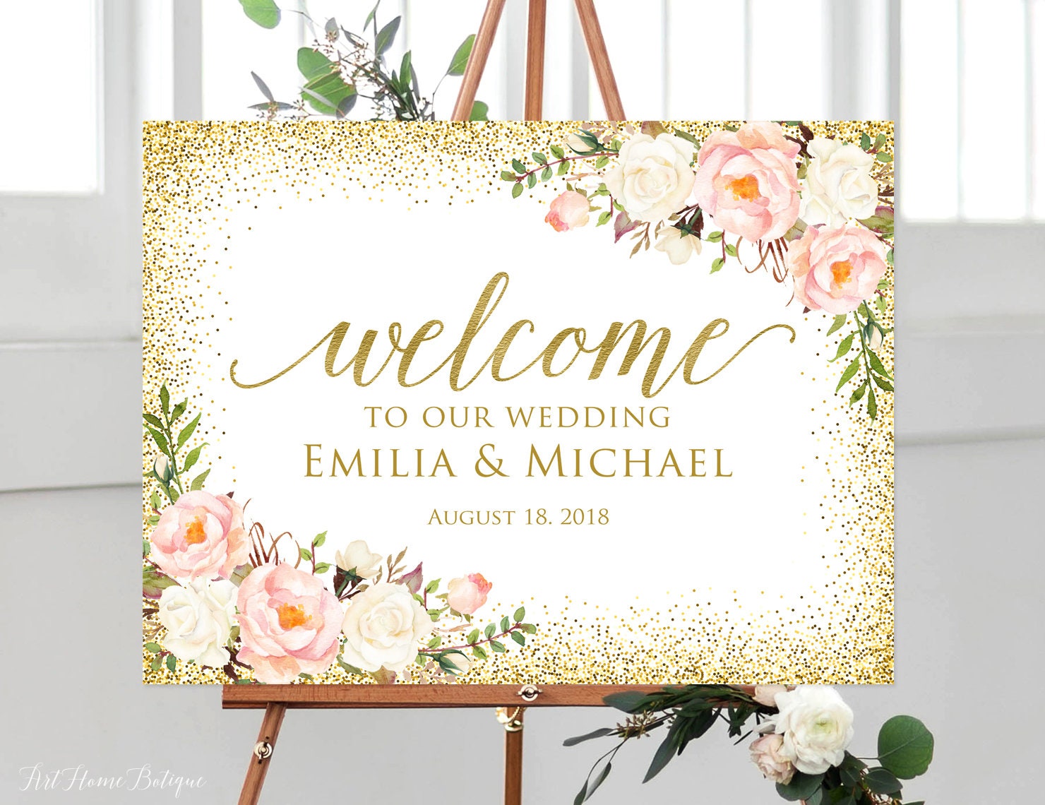Welcome Wedding Sign Welcome to Our Wedding Sign Horizontal - Etsy Hong Kong