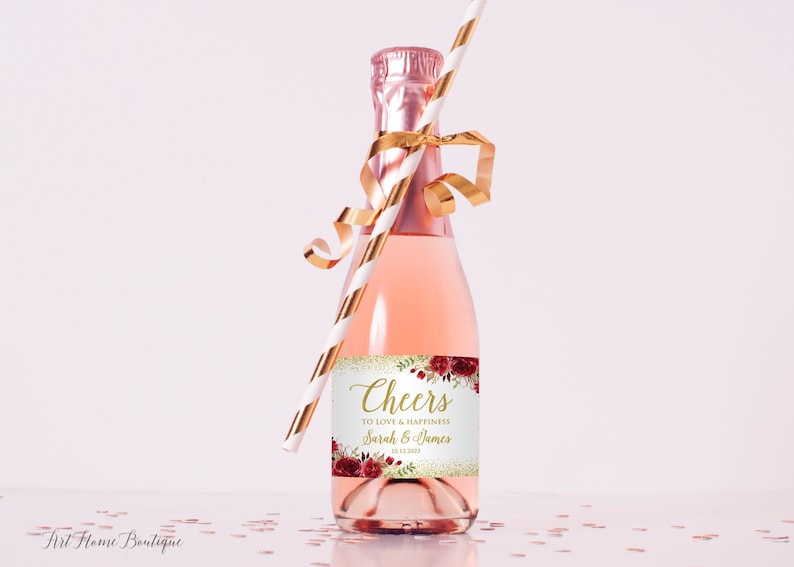 Mini Champagne Bottle Labels Personalized Champagne Bottle Etsy