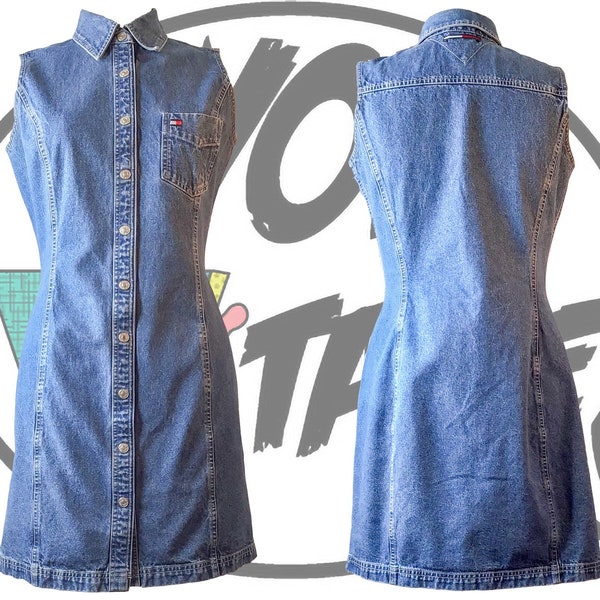 Retro TOMMY HILFIGER Denim Button Front Dress main image 1