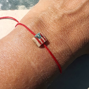 Bracelet Sand Flag Puerto Rico, Puerto Rico Bracelet, Adjustable Bracelet, Island Flag, I love Puerto Rico, Beach Jewerly, Jewerly Beach