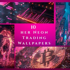 10 Neon Pink Trading Wallpapers | Elegant Forex, Crypto & Stock Market Backgrounds | Feminine Finance Aesthetic | Instant Download JPG