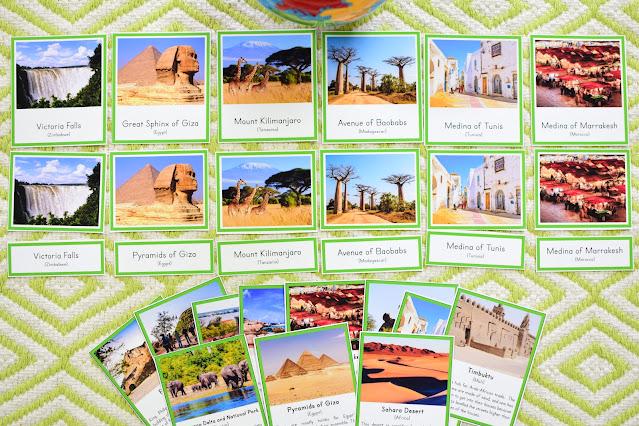 Landmarks of Africa Montessori 3 Part Cards and Fact Cards - Etsy