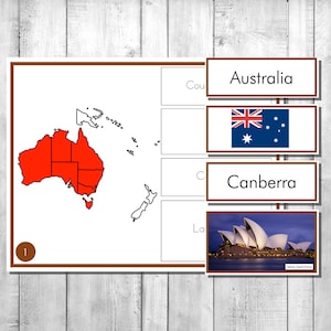 Montessori Ozeanien Country Facts Puzzles - EDITIERBAR